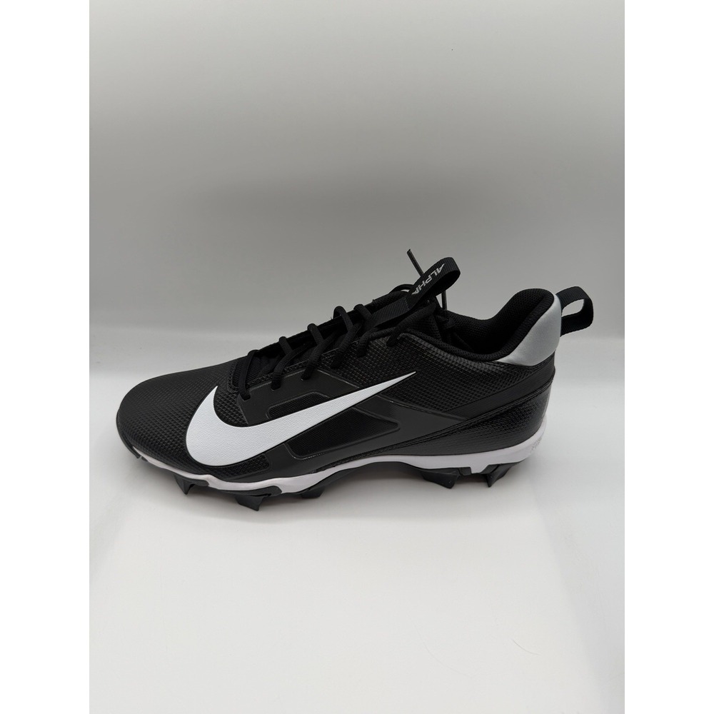 Nike Alpha Menace 4 Shark Football Cleats,Men's 12,Black/White,FN0028-001